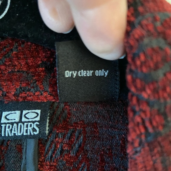 Vintage NTCO Nomadic Traders Blazer Red and Black Raised Pattern Sz Large - Picture 9 of 9